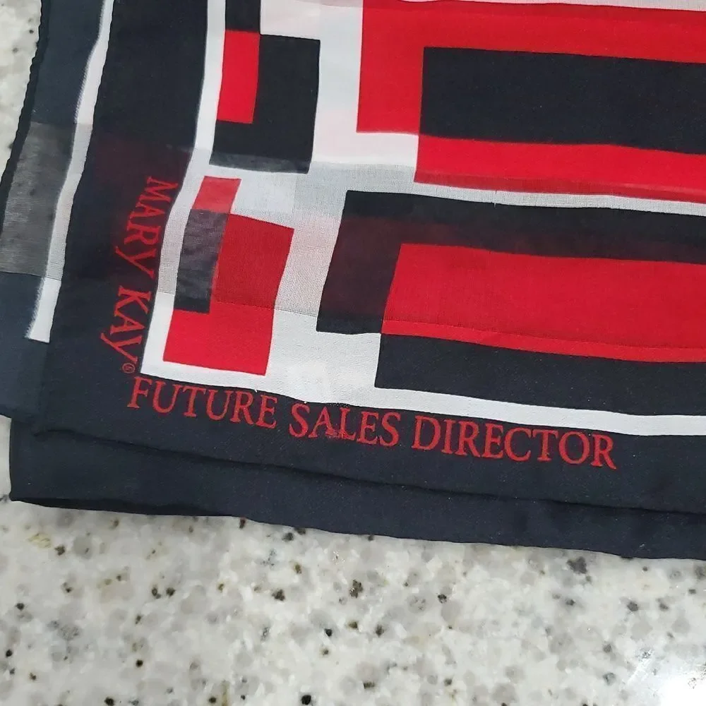 Mary Kay Future Sales Director Red and Black Graphic Scarf
